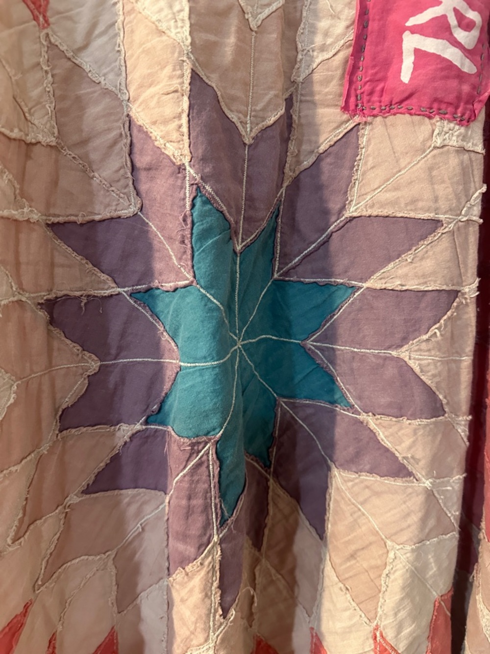 Magnolia Pearl Coral Patchwork Open-Front Kimono - Picture 5 of 6